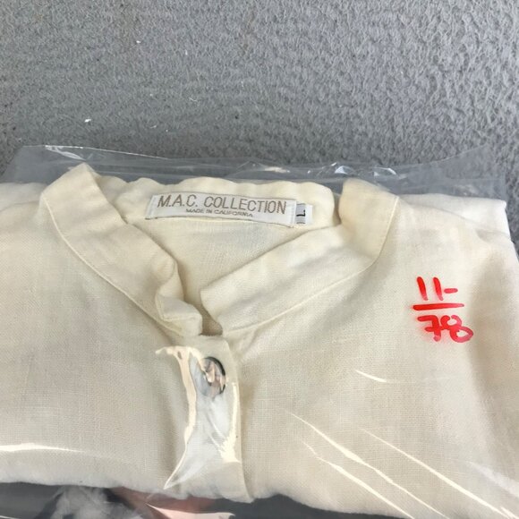 M.A.C Collection Women's 100% Linen Button Up Shirt Blouse - Picture 7 of 7